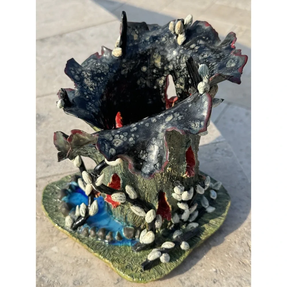Hand Made DETAILED‎ candle vase Halloween